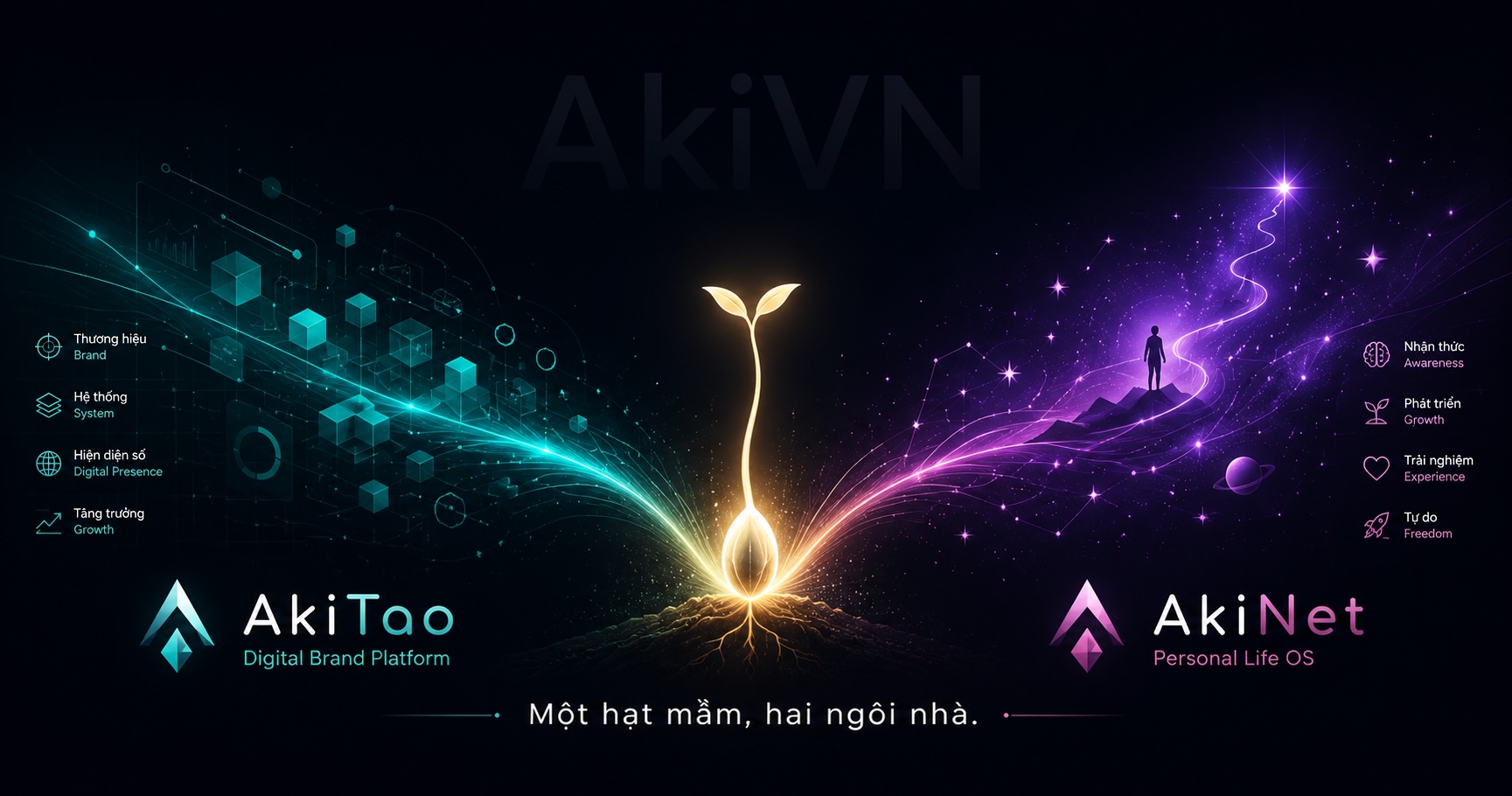 Một hạt mầm, hai ngôi nhà: AkiVN tái cấu trúc thành AkiTao (thương hiệu) và AkiNet (cá nhân)
